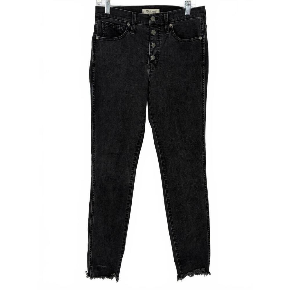 Madewell 10" High-Rise Skinny Black Button Fly Jeans Women's Size 28